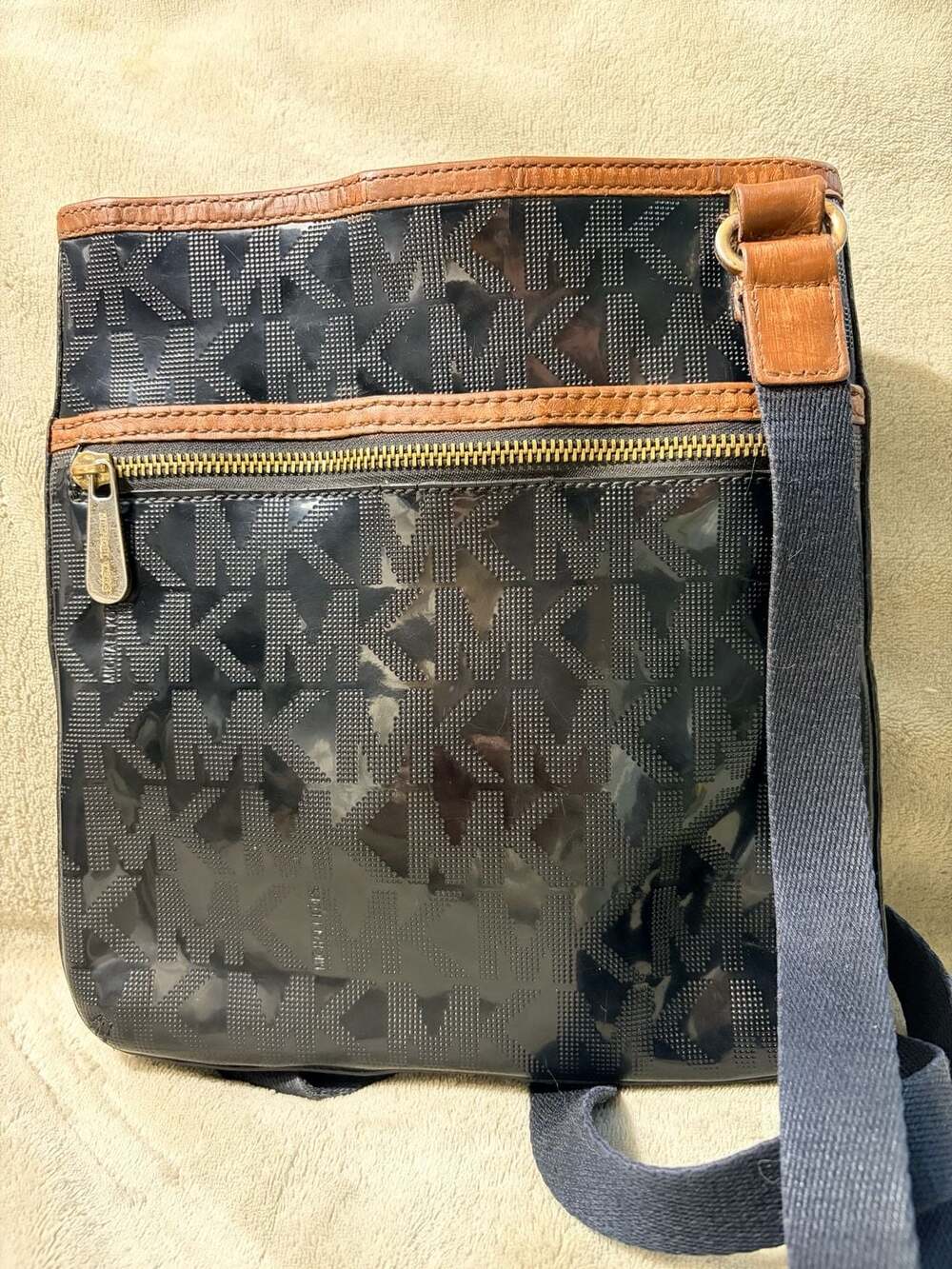 Michael Kors Patent Leather Crossbody Bag - Brown Crossbody Bags, Handbags